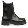 Bottines Chelsea NOIR Femme CUIR Motif Uni Fermeture éclair
