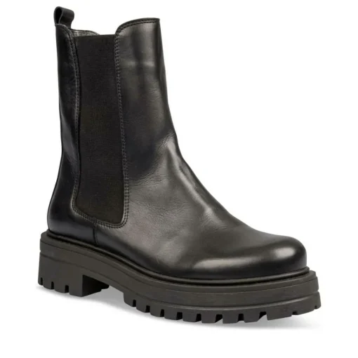 Bottines Chelsea NOIR Femme CUIR Motif Uni Fermeture éclair