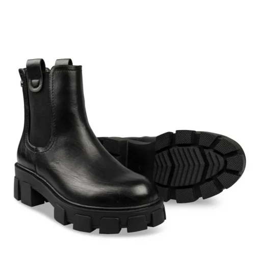 Bottines Chelsea NOIR Femme Motif Uni A Enfiler