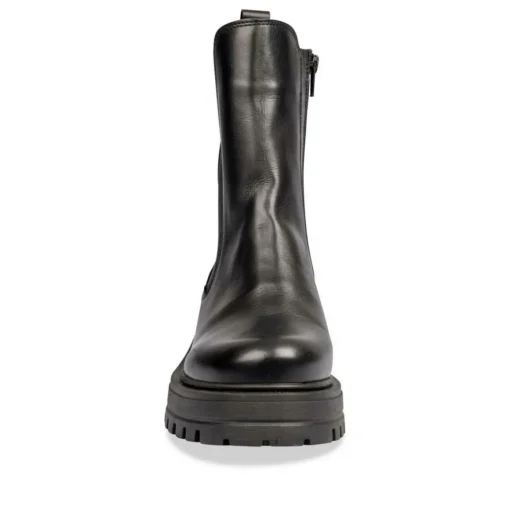 Bottines Chelsea NOIR Femme CUIR Motif Uni Fermeture éclair