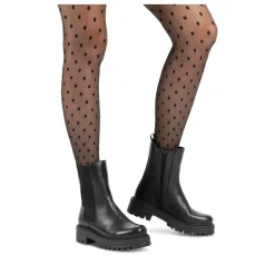 Bottines Chelsea NOIR Femme CUIR Motif Uni Fermeture éclair