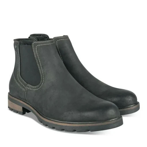 Bottines Chelsea NOIR Homme Motif Uni A Enfiler
