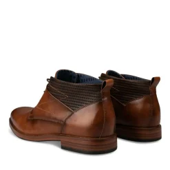 Bottines COGNAC Homme Motif Uni Lacets