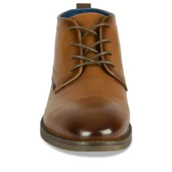 Bottines COGNAC Homme Motif Uni Lacets