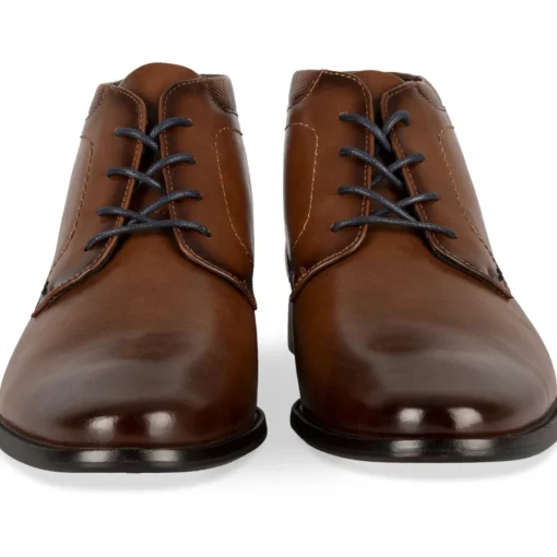 Bottines COGNAC Homme Motif Uni Lacets