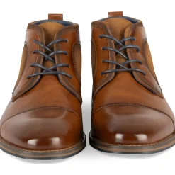 Bottines COGNAC Homme Motif Uni Lacets