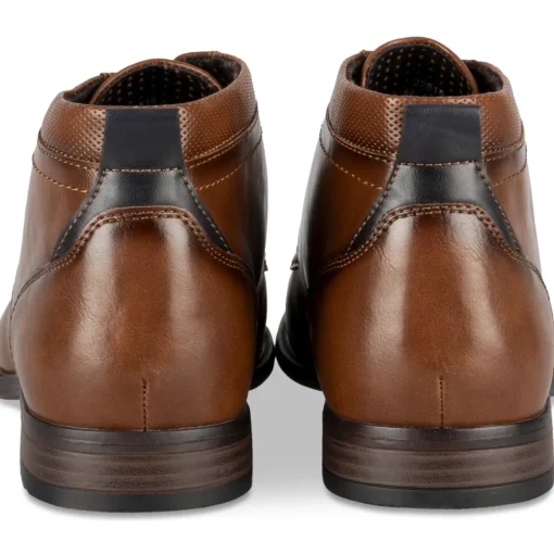 Bottines COGNAC Homme Motif Uni Lacets