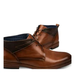 Bottines COGNAC Homme Motif Uni Lacets