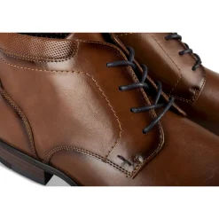 Bottines COGNAC Homme Motif Uni Lacets