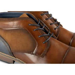 Bottines COGNAC Homme Motif Uni Lacets
