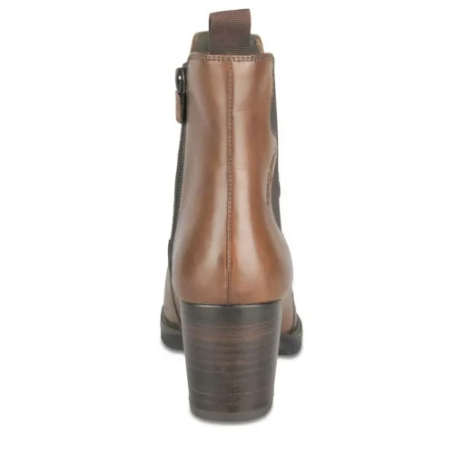 Bottines Confort MARRON Femme CUIR Motif Uni Fermeture éclair