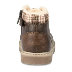 Bottines Fourré MARRON Garçon Motif Uni Lacets
