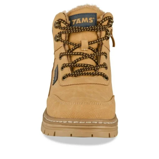 Bottines Fourré MARRON Garçon Motif Uni Lacets