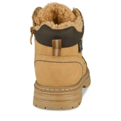 Bottines Fourré MARRON Garçon Motif Uni Lacets