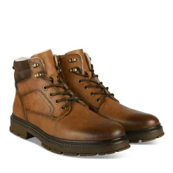 Bottines Fourré MARRON Homme Motif Uni Lacets