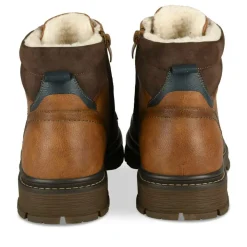 Bottines Fourré MARRON Homme Motif Uni Lacets