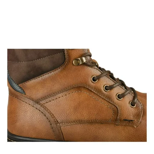 Bottines Fourré MARRON Homme Motif Uni Lacets