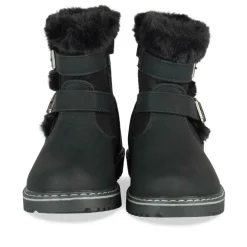 Bottines Fourré NOIR Fille Motif Fausse Fourrure Fermeture éclair