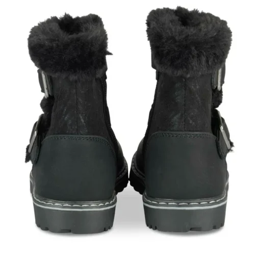Bottines Fourré NOIR Fille Motif Fausse Fourrure Fermeture éclair