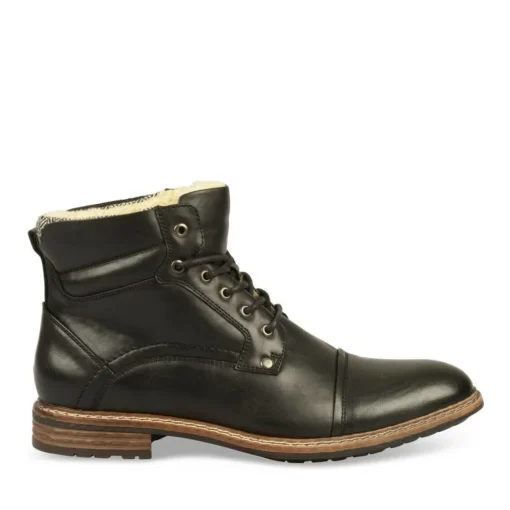 Bottines Fourré NOIR Homme Lacets