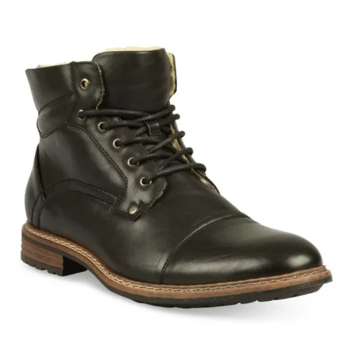Bottines Fourré NOIR Homme Lacets