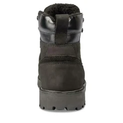 Bottines Fourré NOIR Homme CUIR Motif Uni Lacets