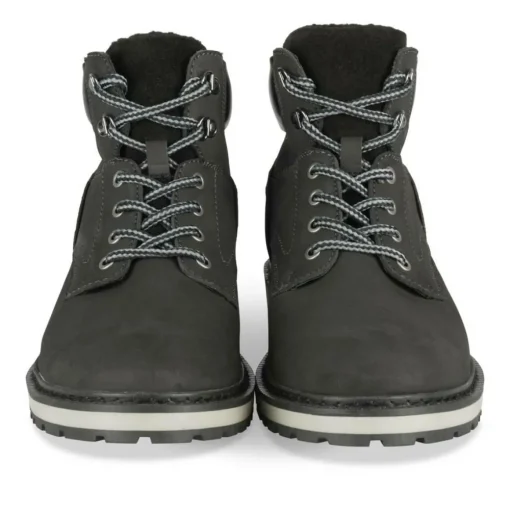 Bottines Fourré NOIR Homme CUIR Motif Uni Lacets