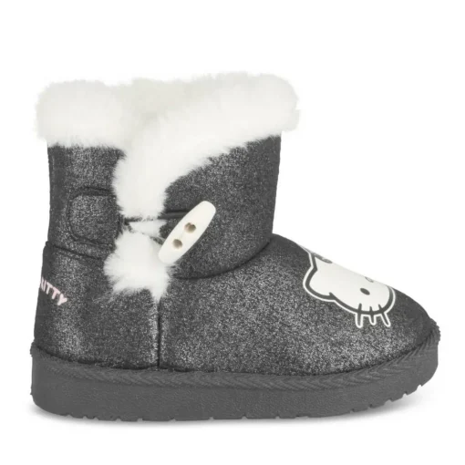 Bottines GRIS Fille Motif Uni A Enfiler