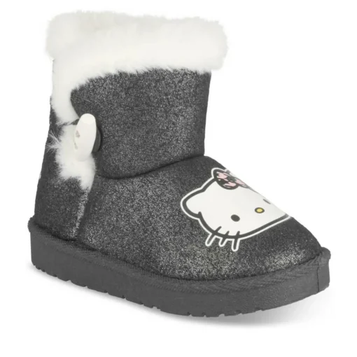 Bottines GRIS Fille Motif Uni A Enfiler
