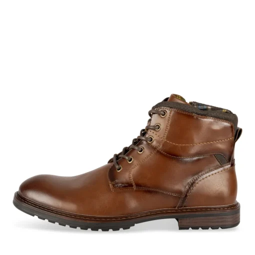 Bottines MARRON Homme Motif Uni Lacets
