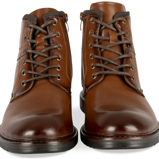 Bottines MARRON Homme Motif Uni Lacets