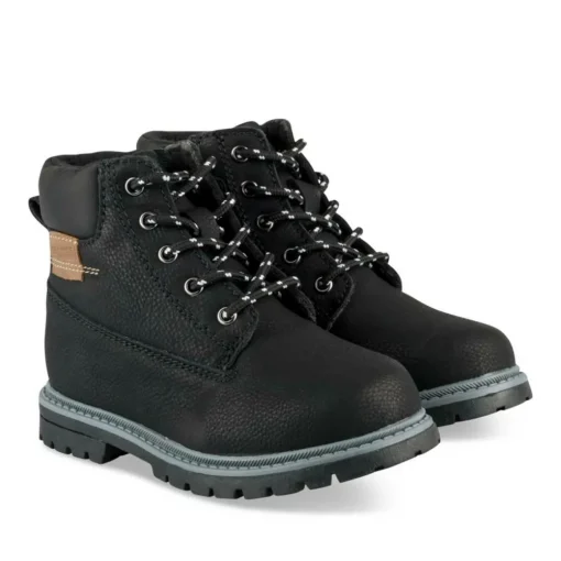 Bottines Montagne NOIR Garçon Motif Uni Lacets