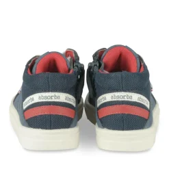 Bottines Montante MARINE Garçon Motif Rayures Lacets