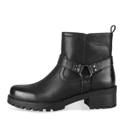 Bottines Motarde NOIR Femme Motif Uni Fermeture éclair