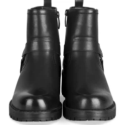 Bottines Motarde NOIR Femme Motif Uni Fermeture éclair