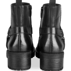 Bottines Motarde NOIR Femme Motif Uni Fermeture éclair