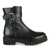 Bottines NOIR Femme CUIR Motif Uni Lacets