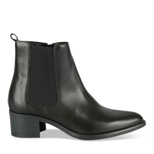 Bottines NOIR Femme CUIR Motif Uni Fermeture éclair