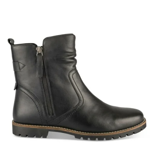 Bottines NOIR Femme CUIR Motif Uni Fermeture éclair