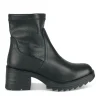 Bottines NOIR Femme CUIR Motif Uni A Enfiler