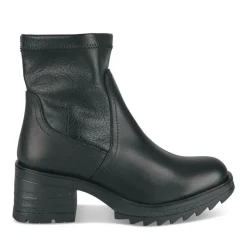 Bottines NOIR Femme CUIR Motif Uni A Enfiler