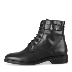 Bottines NOIR Femme CUIR Motif Uni Lacets