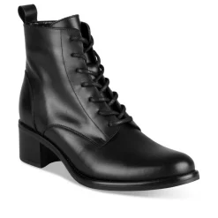 Bottines NOIR Femme CUIR Motif Uni Lacets