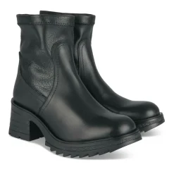 Bottines NOIR Femme CUIR Motif Uni A Enfiler