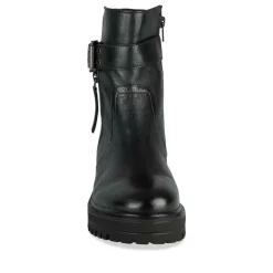 Bottines NOIR Femme CUIR Motif Uni Lacets