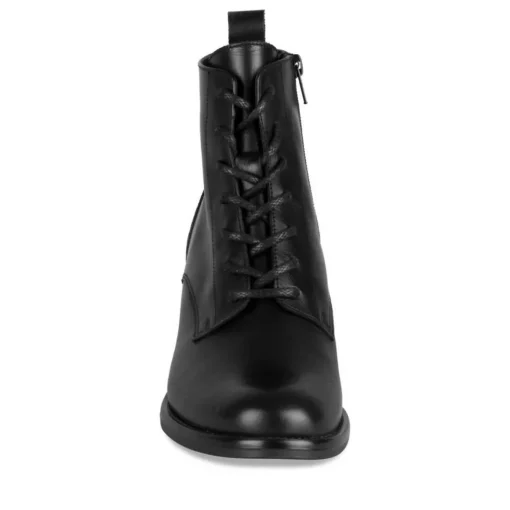 Bottines NOIR Femme CUIR Motif Uni Lacets