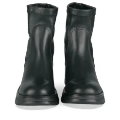 Bottines NOIR Femme CUIR Motif Uni A Enfiler