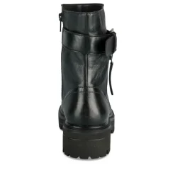 Bottines NOIR Femme CUIR Motif Uni Lacets
