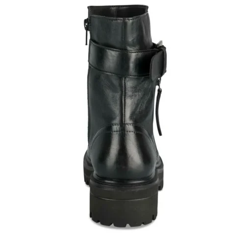 Bottines NOIR Femme CUIR Motif Uni Lacets