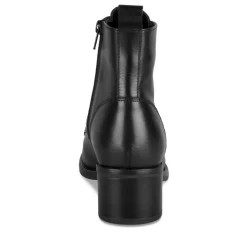 Bottines NOIR Femme CUIR Motif Uni Lacets
